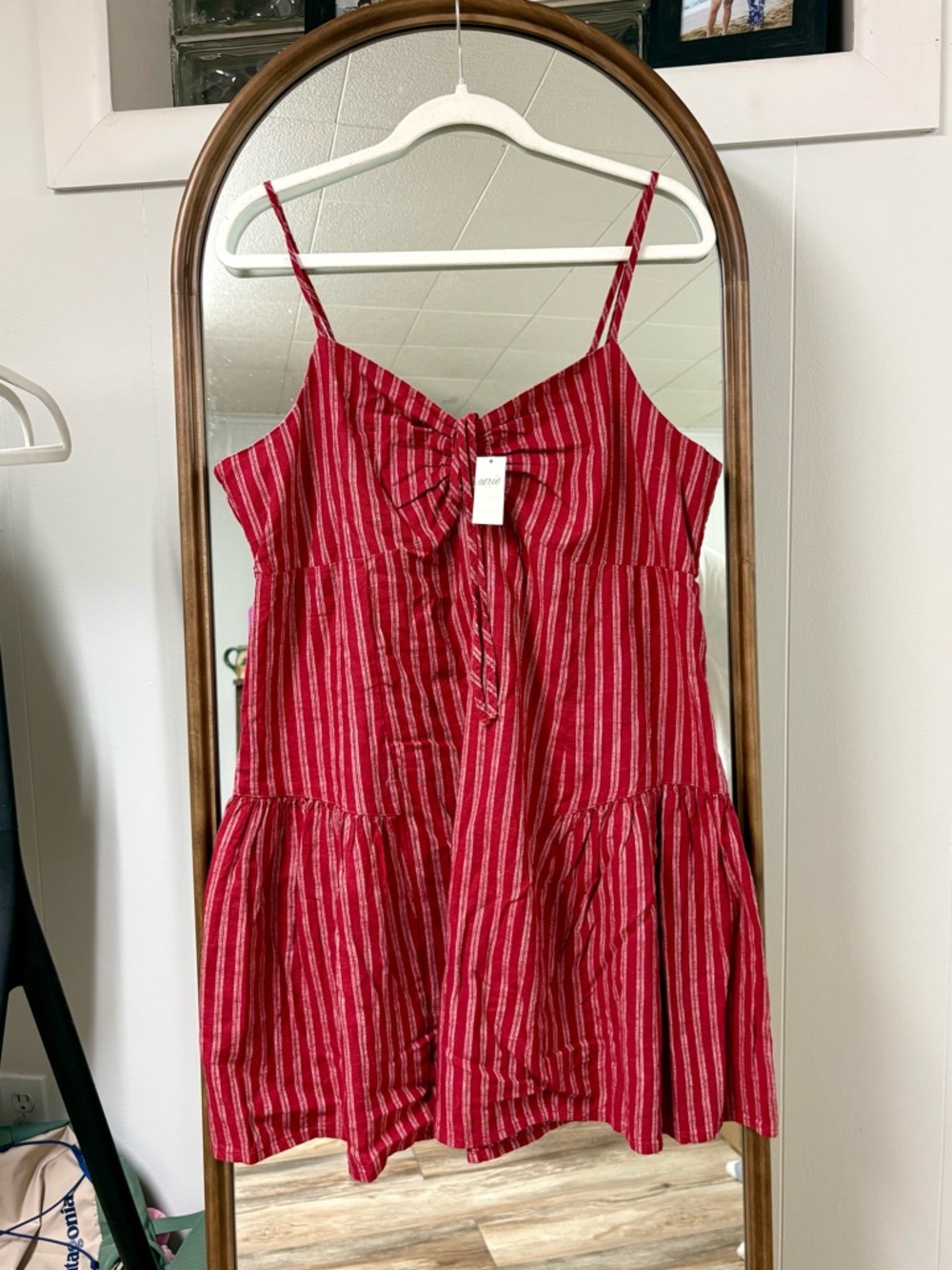 aerie Red Striped Mini Sundress